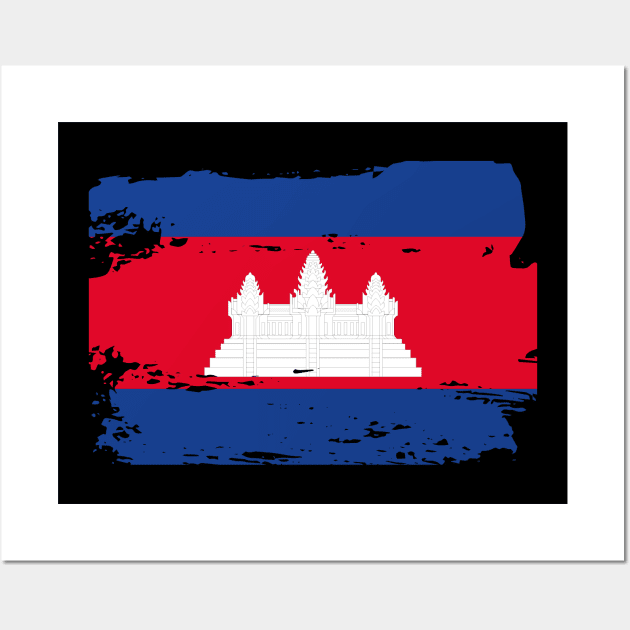 Official Cambodia Flag Cambodian Country Pride Wall Art by HeroGifts